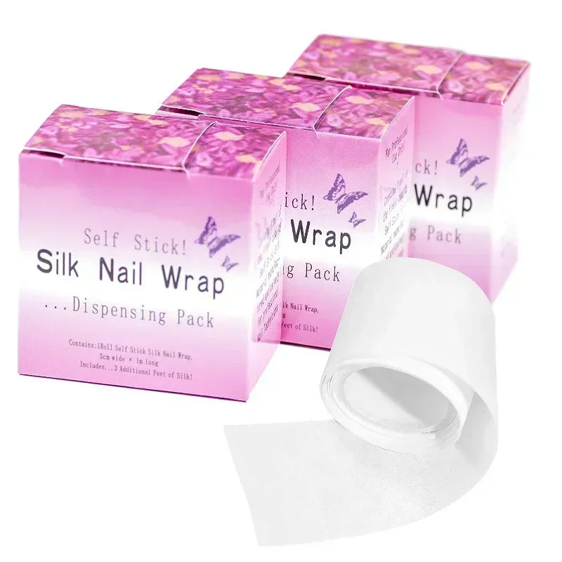 1 Roll Nail Repair Fiberglass Silk Wrap Self Adhesive Strong Protect Reinforce Extension White Sticker for Broken Manicure Tool