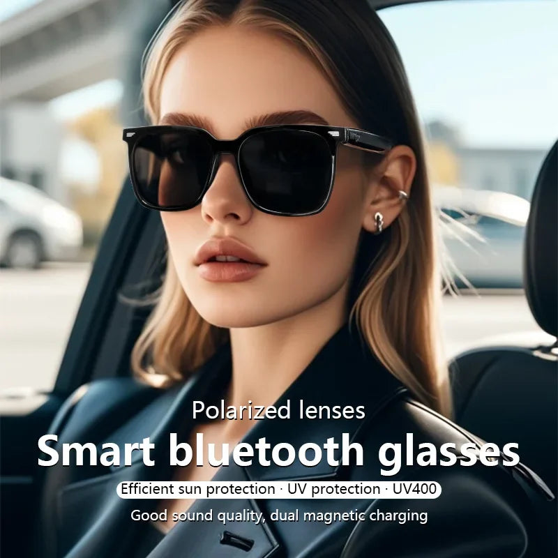 New GS01 Smart Bluetooth Glasses 34g light weight  UV 400 Protection Sunglasses 15 Minutes Magnetic fast charging for Men Women