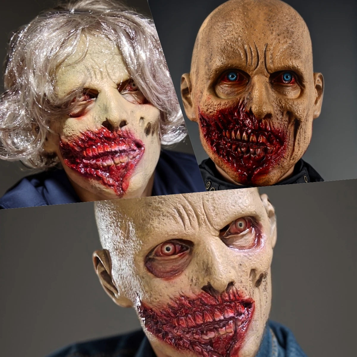 1Pc Scary Zombie Latex Masks Halloween Horror Party Dress up Costumes Prop Fancy Monster Demon Full Head Helmet Props