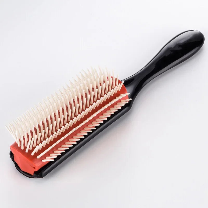 9-Rows Detangling Hair Brush Denman Detangler Hairbrush Scalp Massager Straight Curly Wet Hair Comb