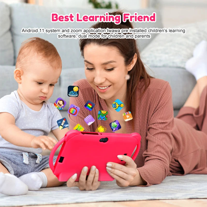 ATMPC Kids Tablet Android 11 7 inch Tablet 3GB RAM+32GB ROM with 2.4G WIFI , Eye Protection Screen Children's learning tablet