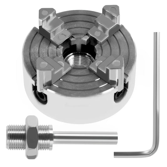 Zinc Alloy 4-Jaw Chuck Connecting Rod Self Centering Wood Turning Chuck Optional Clamp Accessories for Mini Metal Lathe