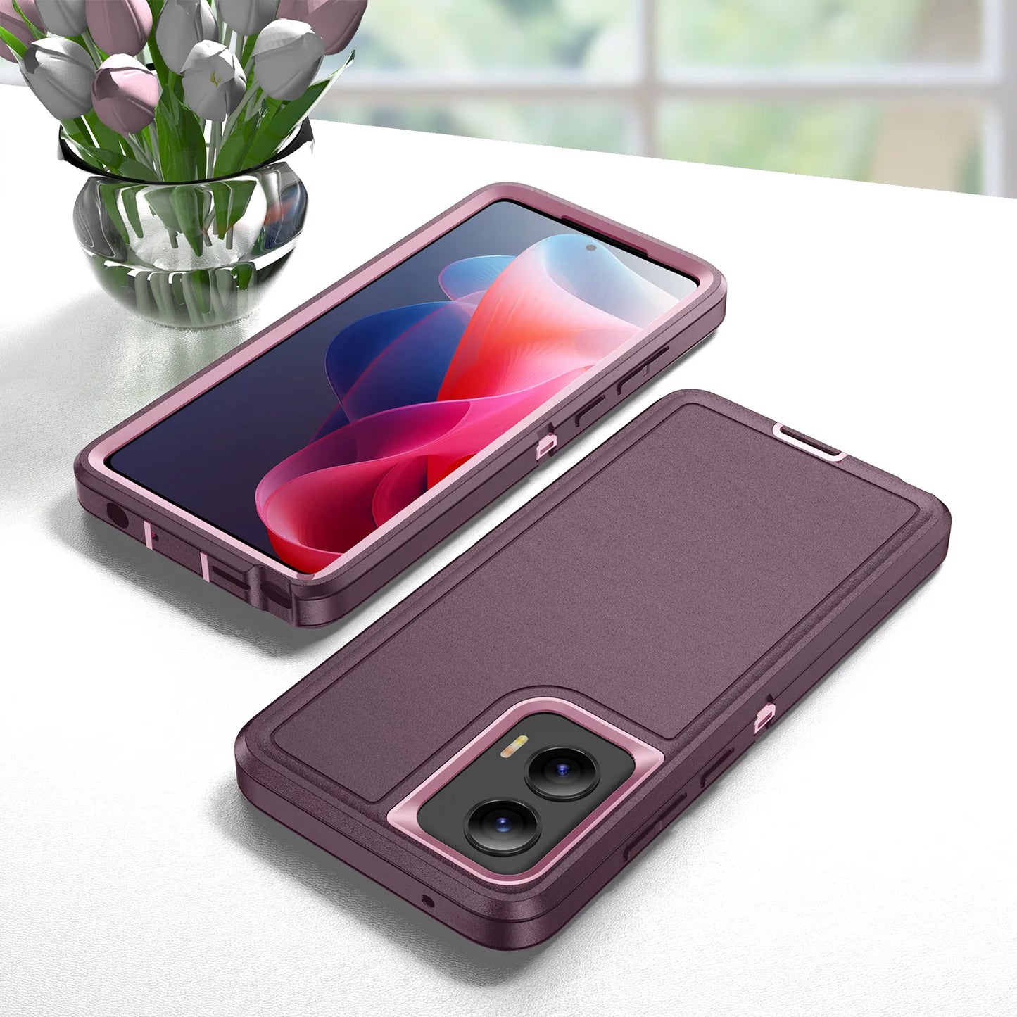 for Motorola Moto G Stylus 5G 2024 Shockproof Protective 2 in 1 Heavy Duty Phone Cases Anti-Drop Purple Color Back Cover