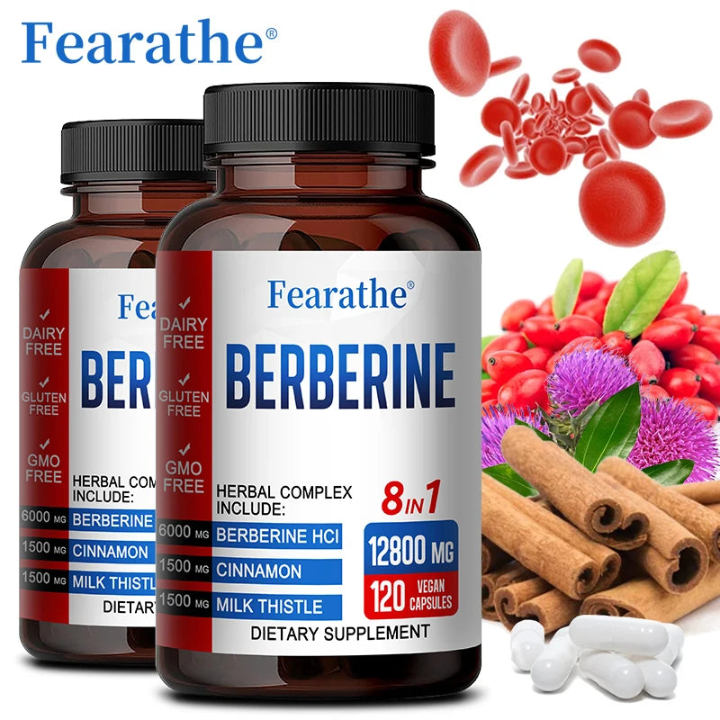 Berberine capsules contain Ceylon cinnamon and milk thistle to support liver function, gut health and immunity