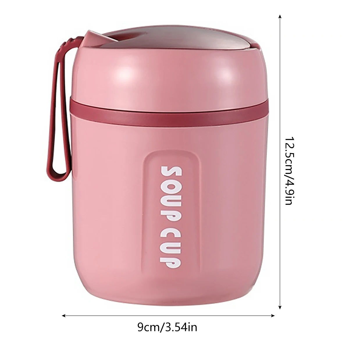 480ml Mini Thermal Lunch Box Stainless Steel Food Container with Spoon Flask Vaccum Cup Leak-Proof Soup Cups For Kids Students