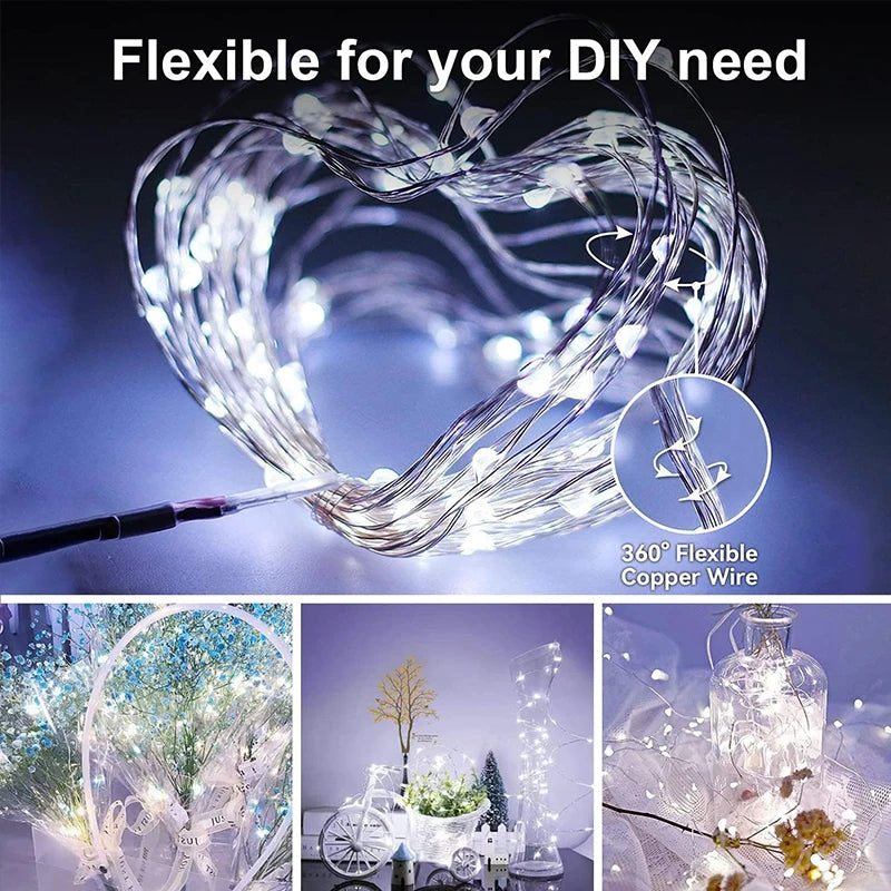 IRILUCN LED Solar Fairy Lights with 8 Modes, Waterproof Solar Lights for Outside Patio Yard Tree Wedding Christmas