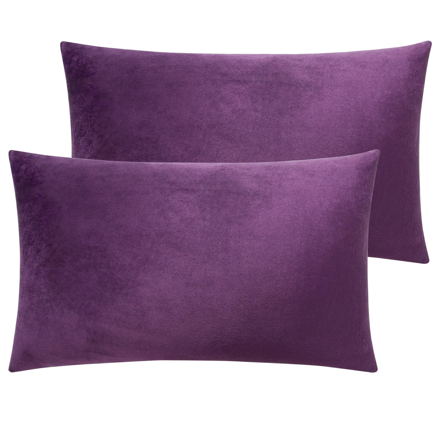 Ntbay 2 Pack Velvet Hidden Zippered Pillowcases, Super Soft and Cozy Luxury Solid Color Pillow Cases