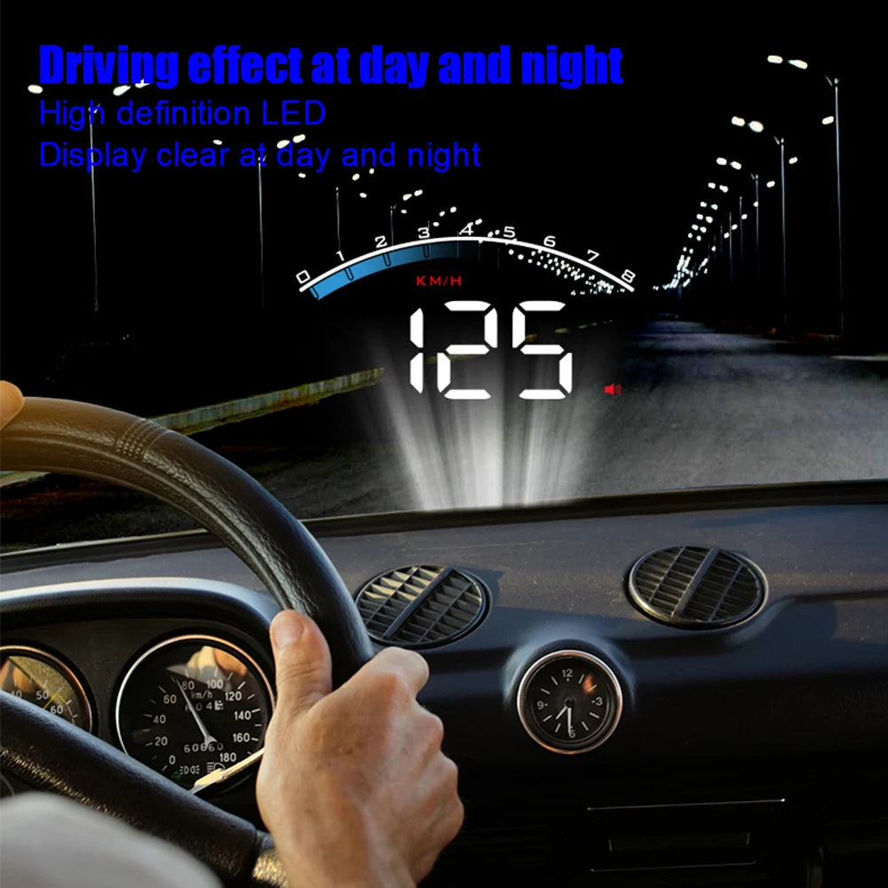 Windshield Screen Projector M6S Car Head Up Display Digital Security Alarm Car Accessories Speedometer HUD Display OBD2