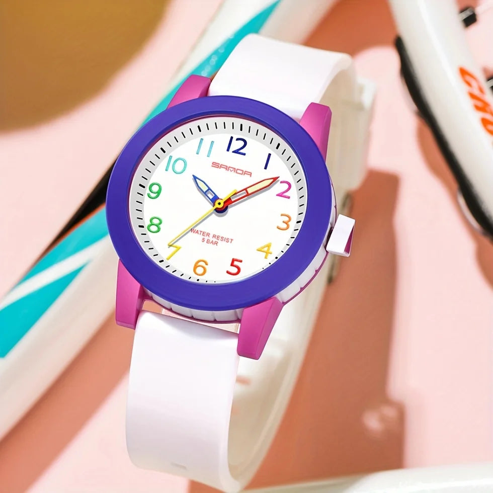 Fashion Casual Quartz Watch with TPU Strap for Girls and Boys Luminous Display Ideal Choice for Gifts