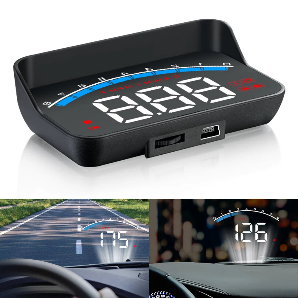 Windshield Screen Projector M6S Car Head Up Display Digital Security Alarm Car Accessories Speedometer HUD Display OBD2