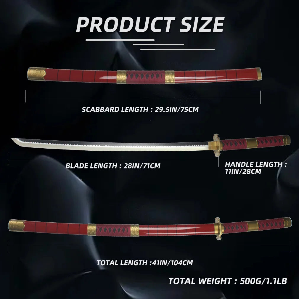 41″ Light Up Roronoa Zoro Swords Katana Japanese Anime Cosplay Samurai Sword Shusui Enma Kitetsu with Sword holder And Belt