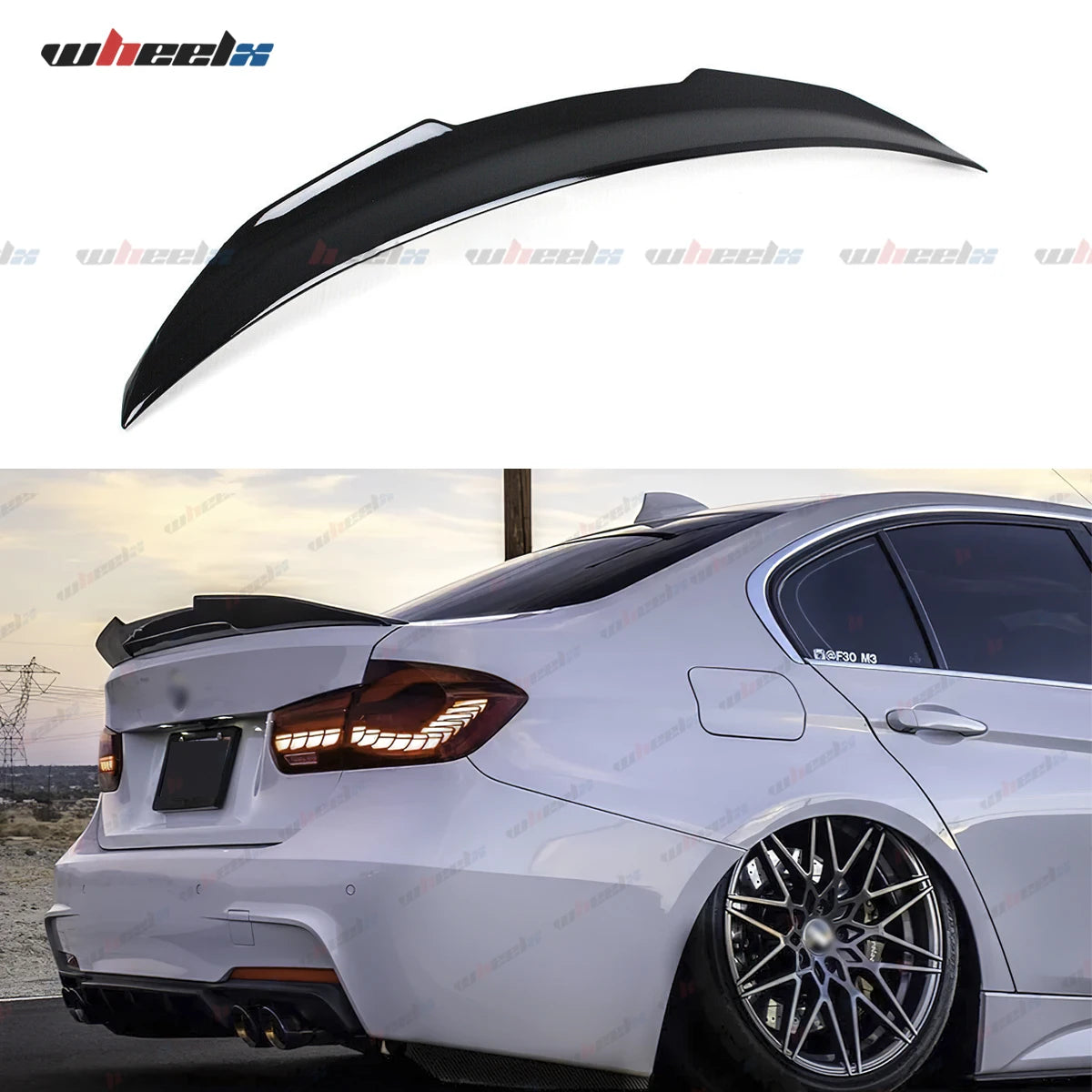 Gloss Black PSM Style Rear Trunk Spoiler Wing Lip For 12-18 BMW F30 3 Series M3