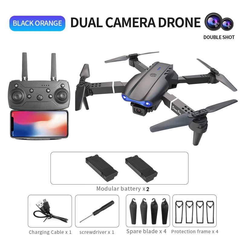 E99 PRO Drone with Flash Professional HD Dual Camera WIFI Obstacle Avoidance RC Helicopters Aerial Photography Quadcopter