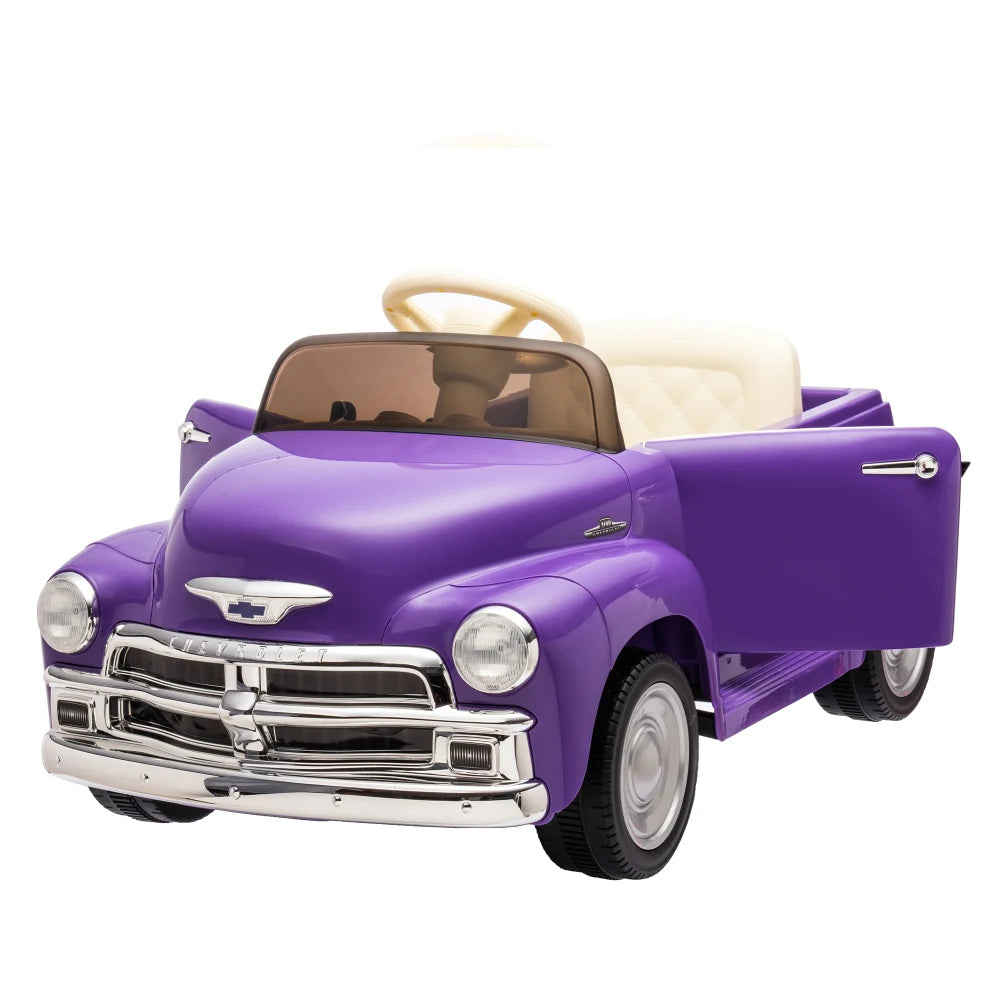 12V Kids Ride On truck car w/parents control, Licensed Chevrolet 3100 pickup,electric car for kid,Vintage modeling,3 speeds, 3+