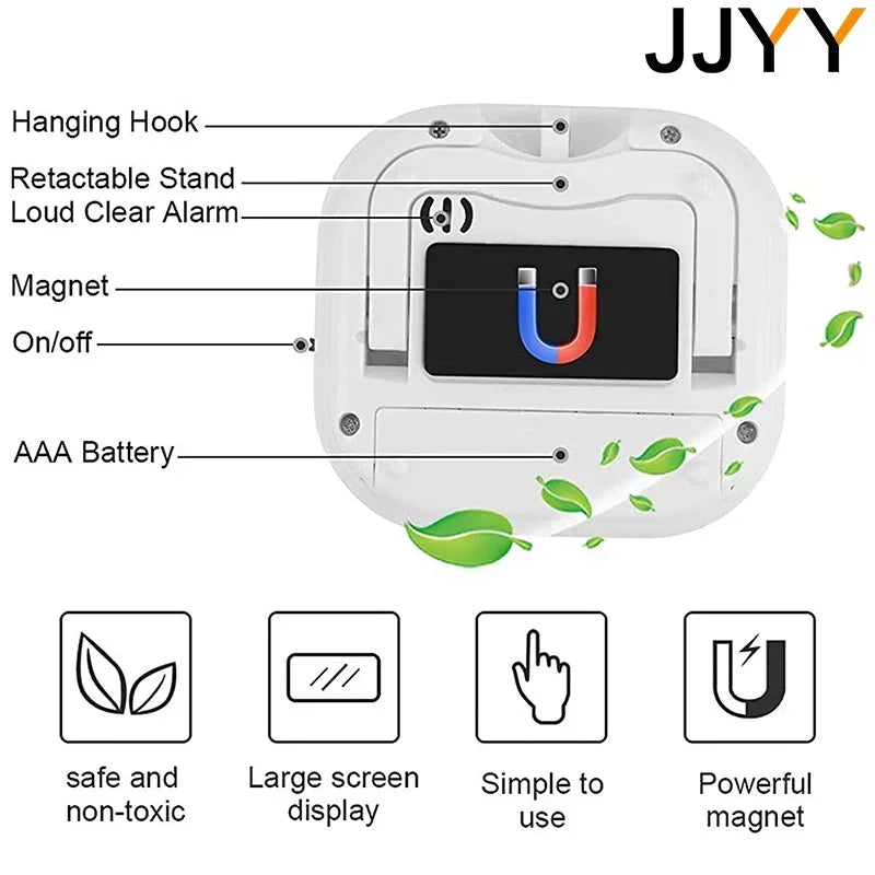 JJYY Kitchen Digital LCD Display Timer Loud Alarm Clock Cooking Baking Student Practice Homework Timer Electronic Timer