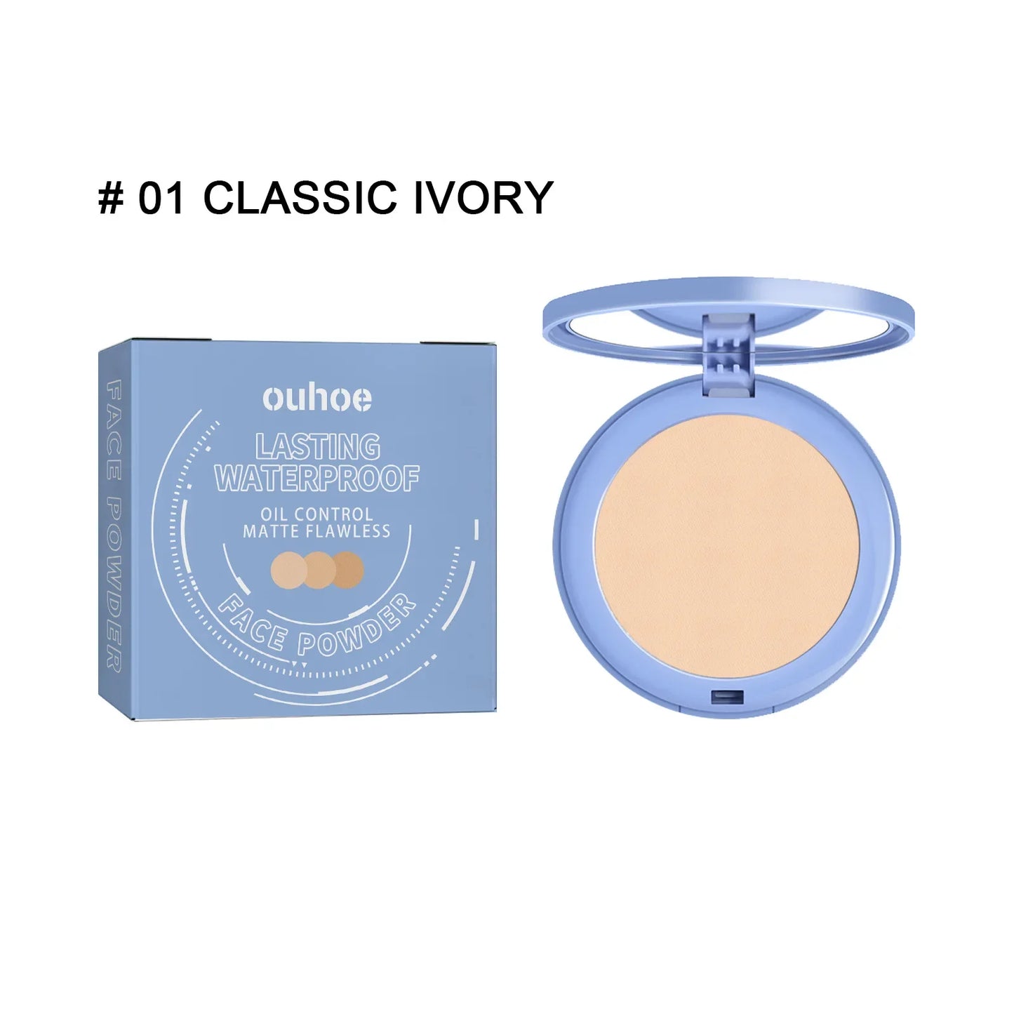 Setting Pressed Powder Invisible Pores Blemishes Waterproof Oil Control Matte Long Lasting Whitening Concealer Powder Cosmetics