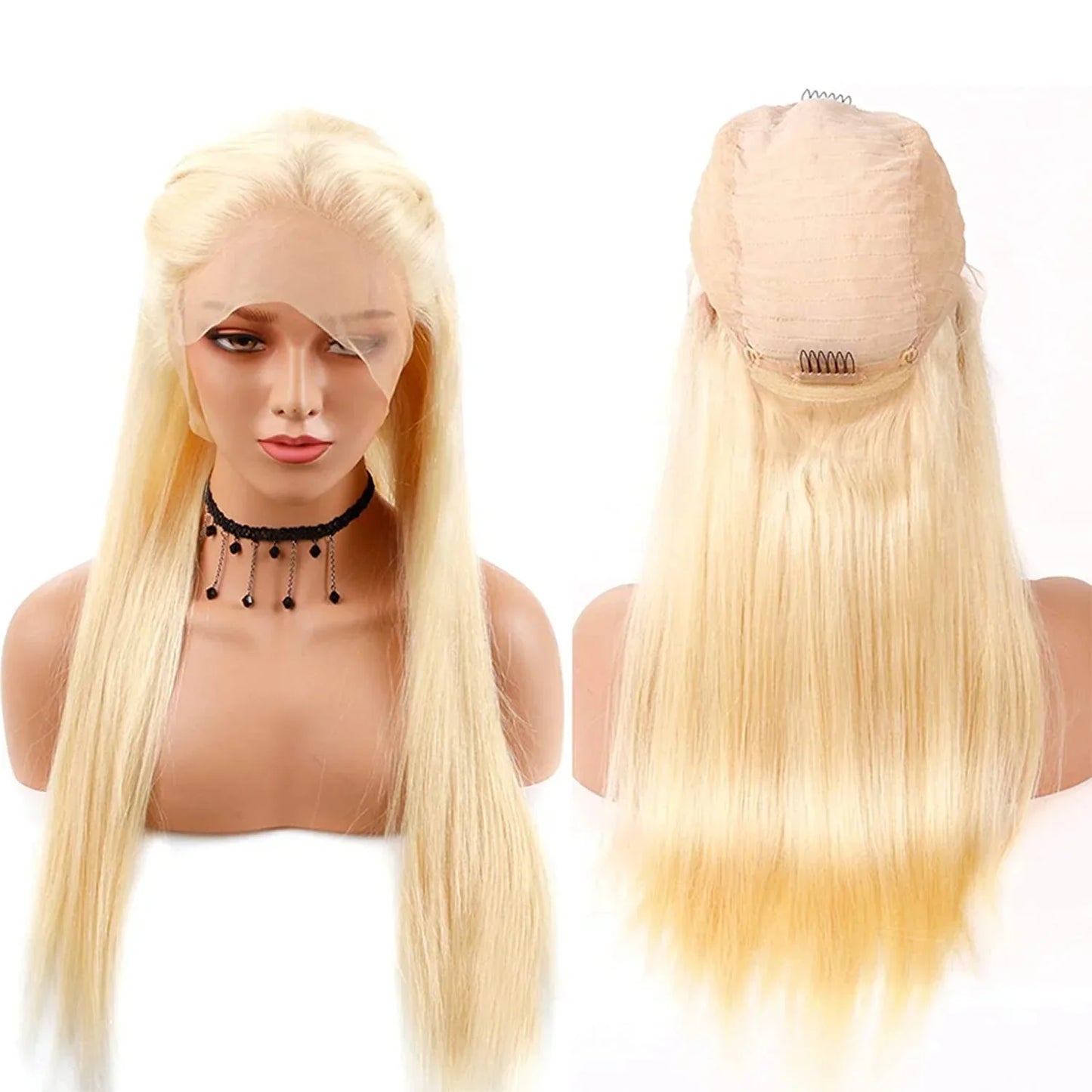 #613 Blonde Color Straight Transparent Lace Frontal Human Hair Wigs13x6 Lace Frontal Wigs For Women With Baby Hair 180% Density