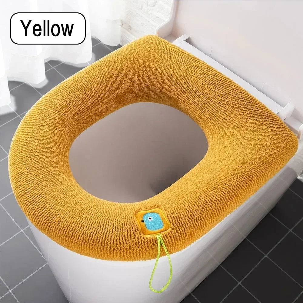 JJYY Universal Toilet Seat Cushion Four Seasons Thickened Toilet Cover Knitted Toilet Seat Cushion Washable Household