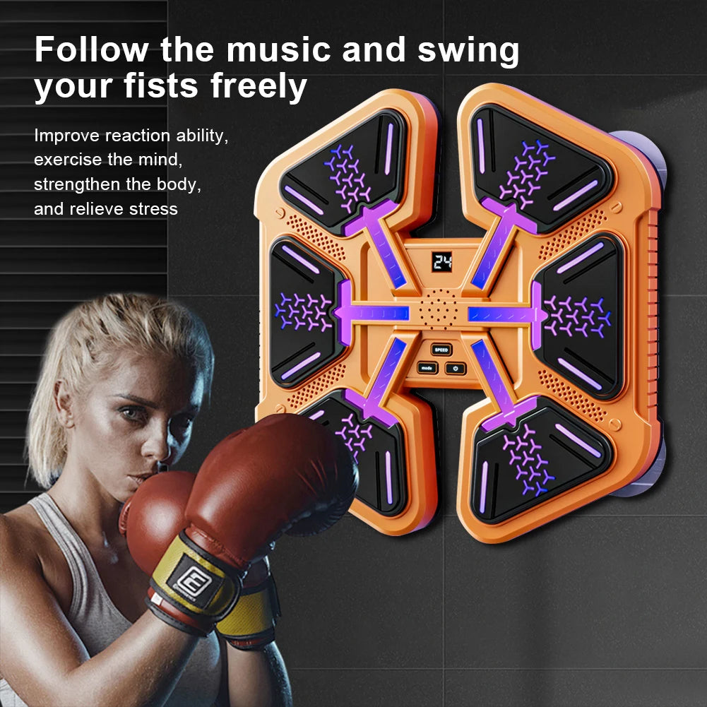 Smart Music Boxing Machine Boxing Training Punching Equipment Adjustable Speed Bluetooth-Compatible Boxing Machine for Home Gym