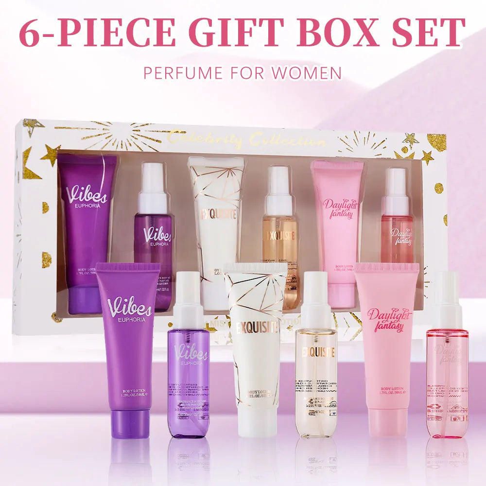 Women's Fragrance Sets 3 Pcs 1.02 fl.oz Body Mist and 3Pcs 1.7 fl.oz Body Lotion 6 Pcs  CELEBRITY COLLECTION Lotion and Mist