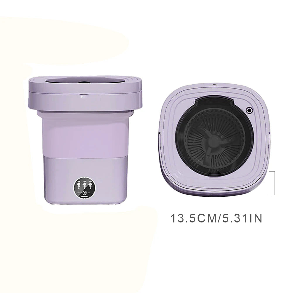 10L Small Folding Washing Machine Portable Dormitory Underwear Socks Mini Cleaning Machine Dehydratable Portable Laundry Bucket