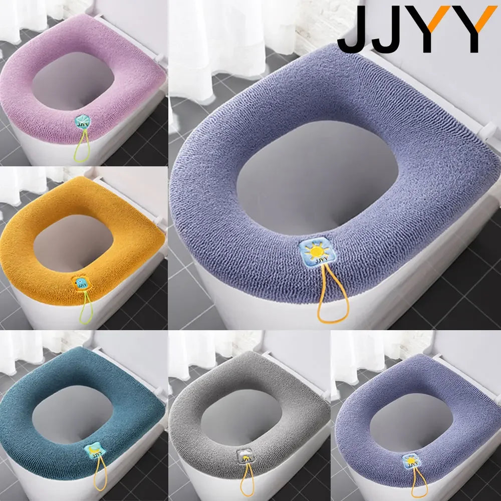 JJYY Universal Toilet Seat Cushion Four Seasons Thickened Toilet Cover Knitted Toilet Seat Cushion Washable Household