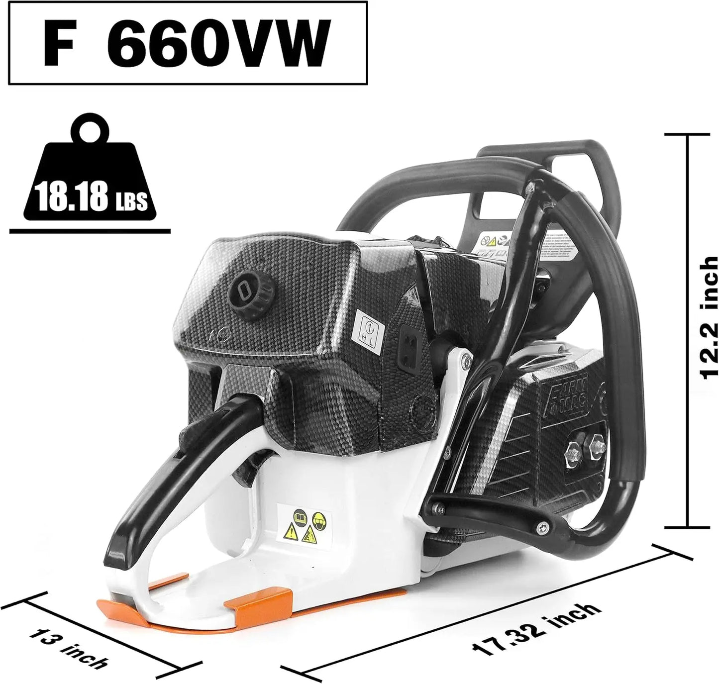 660VW 42 Inch Gas Chainsaw NEOTEC Chainsaw 92cc 2-Cycle Gasoline Power Chain Saws 5.2KW 7HP All Parts Compatible