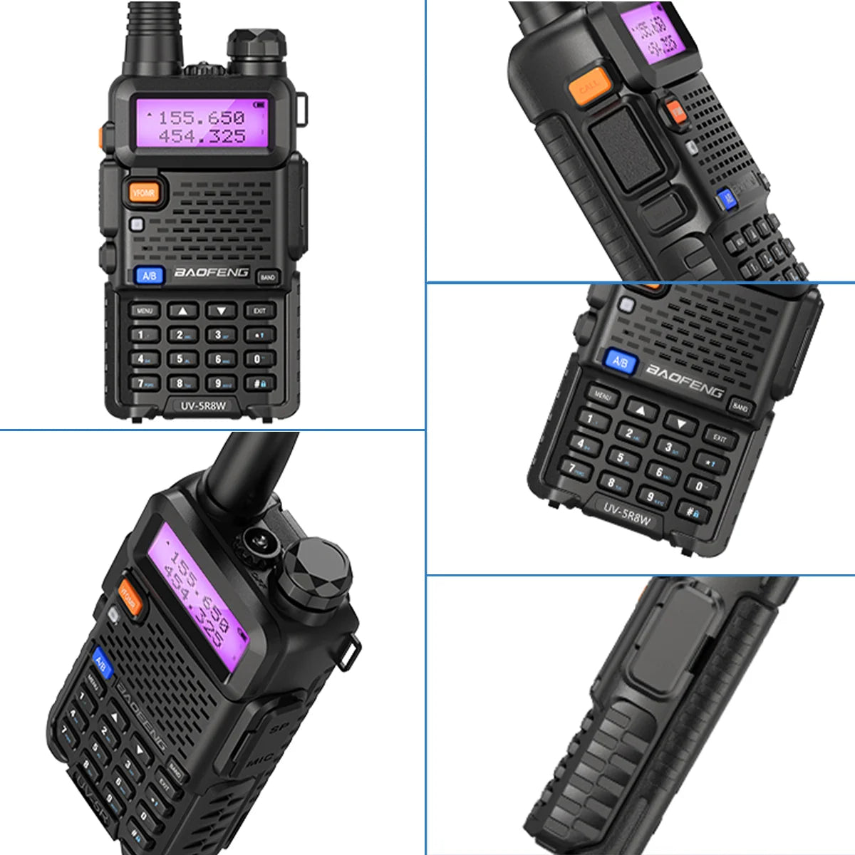 4X Baofeng UV-5R 8W Walkie Talkie Dual Band VHF UHF Long Range High Power Ham Radio UV5R 5R Handheld Two Way Radio For Hunting