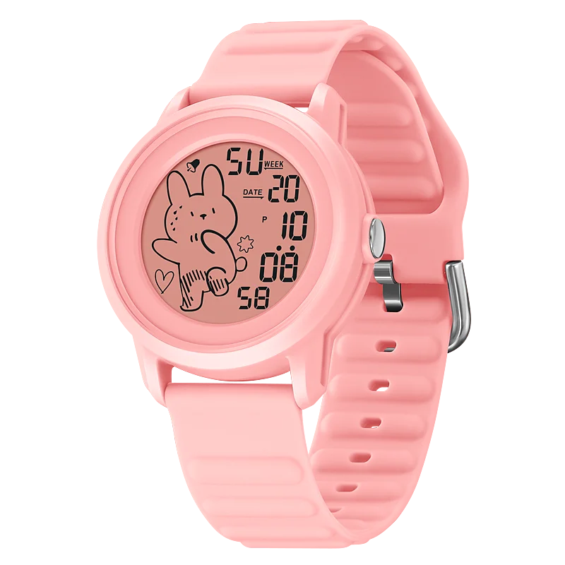 SKMEI Silica Kids Sport Digital Watches For Children Boys Girls Cute Cartoon Rabbit Pattern Countdown Back Light Kids Wristwatch