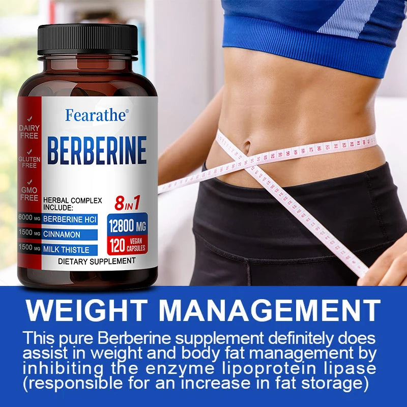 Berberine capsules contain Ceylon cinnamon and milk thistle to support liver function, gut health and immunity