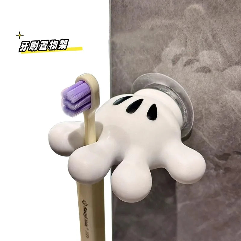 Disney Mickey wall-mounted punch-free cartoon palm-shaped toothbrush holder waterproof and moisture-proof seamless installation