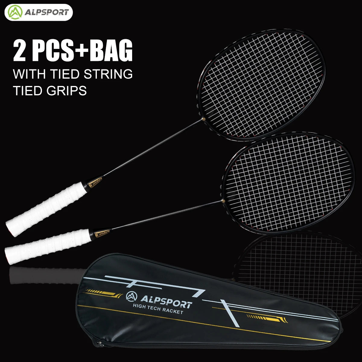 Alpsport XHP 2PCS Max 30LBS 6U 75g 100% legal original badminton racket Ultra-light full carbon fiber Badminton racket andbag