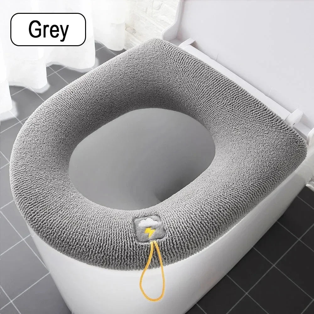 JJYY Universal Toilet Seat Cushion Four Seasons Thickened Toilet Cover Knitted Toilet Seat Cushion Washable Household