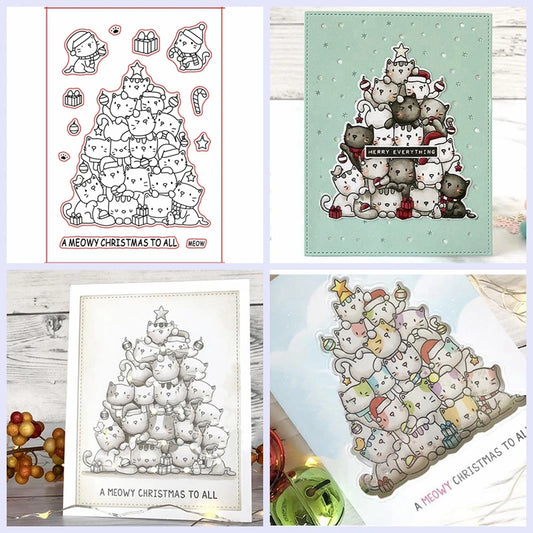 Oh Kitty Tree Clear Transparent Stamps For DIY Scrapbooking Christmas Album Card Making Decoration Paper Crafting