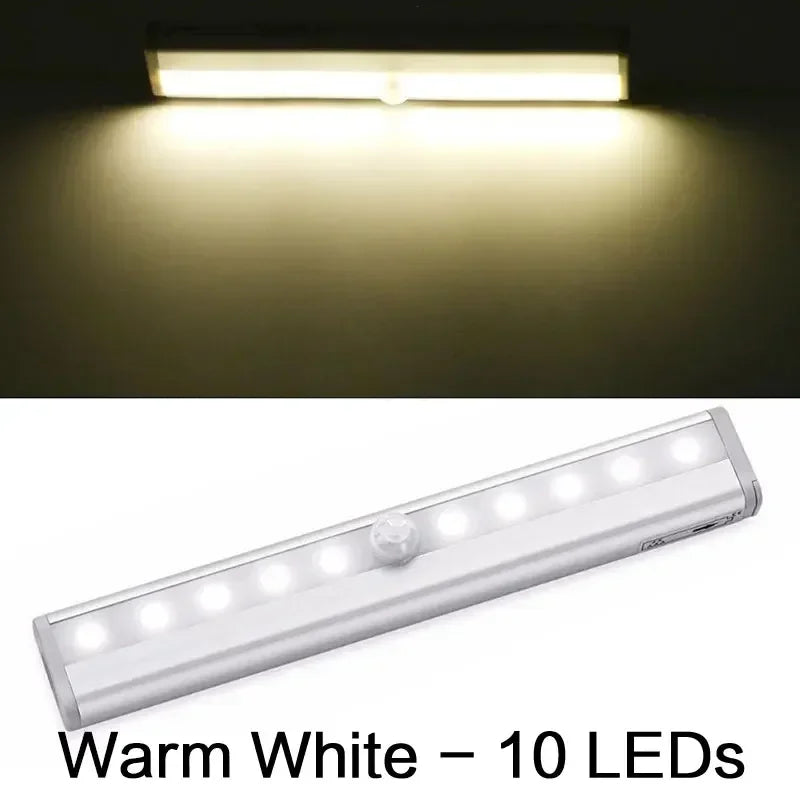 6/10 Wireless PIR Motion Sensor LED Wall Lamp Smart Automatic Light for Home Cabinet Staircase Wardrobe