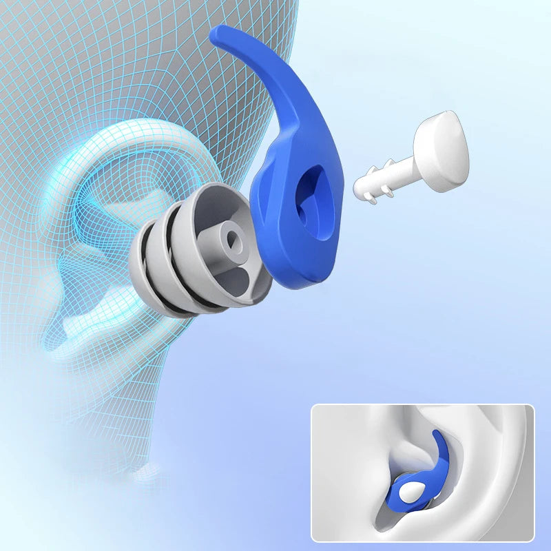 Triple Noise Canceling Earplug Anti-noise Silicone Earplugs Adult Reusable Anti-noise Ear Plug For Sleeping Swimming Comfortable