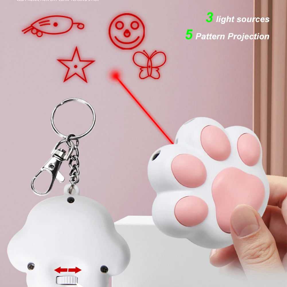 Interactive Cat Toys for Cats & Dogs 5-in-1 USB Rechargeable Cat Teaser Toy With UV light for Chasing and Exercise