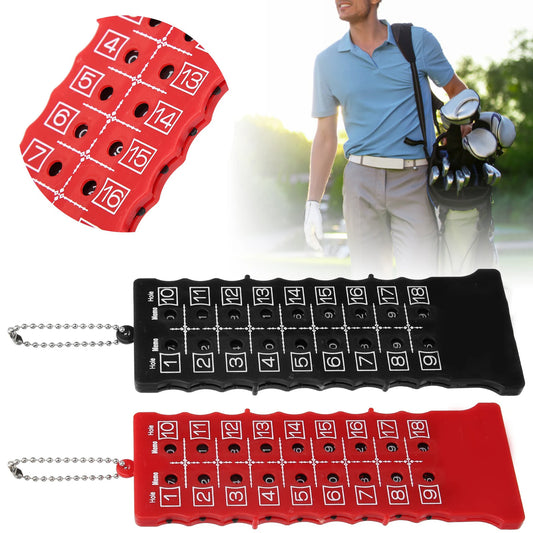 2pcs 18 Hole Golf Score Counter Scoreboard Training Practice Competition Accessory Black Red