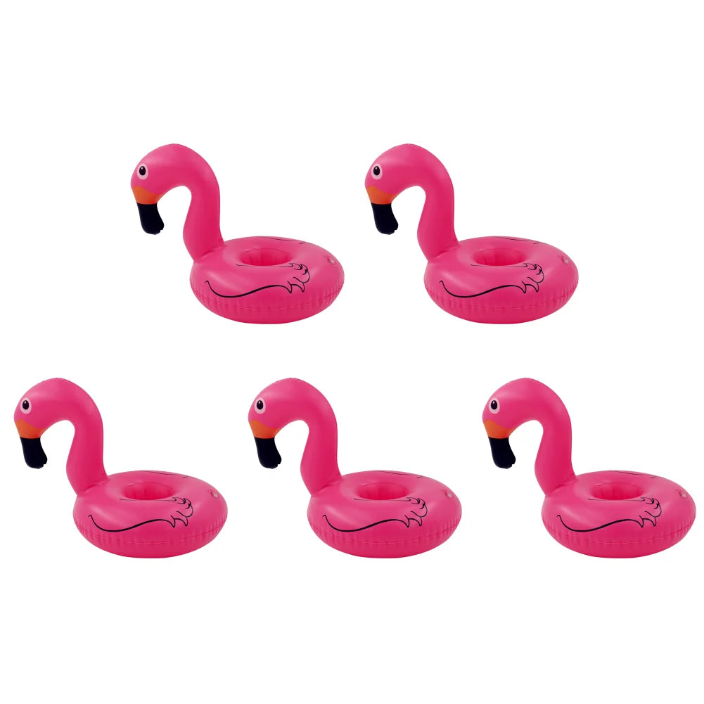 5/10 pcs Inflatable Cup Holder PVC Swan Floating Coasters Portable Swan Beverage Glass Holder for Holiday Birthday Party