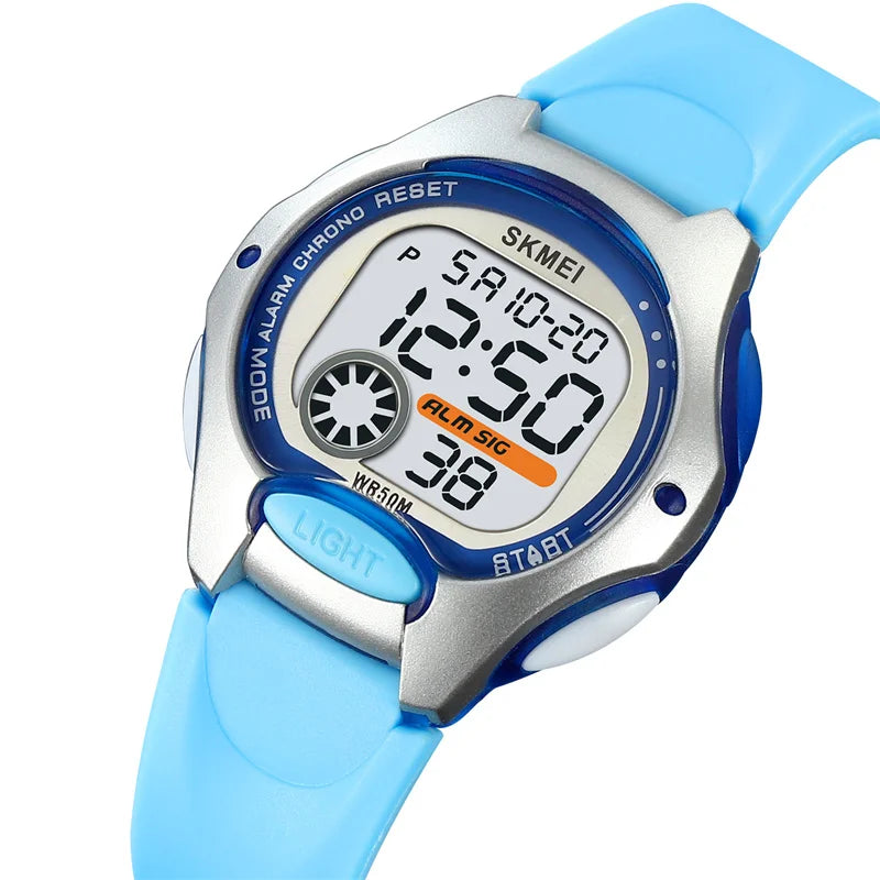 Skmei Student Digital Sport's Watches Fashion TPU Strap Waterproof Alarm Clock Kids Boy Girl Colorful Led Chronograph Time