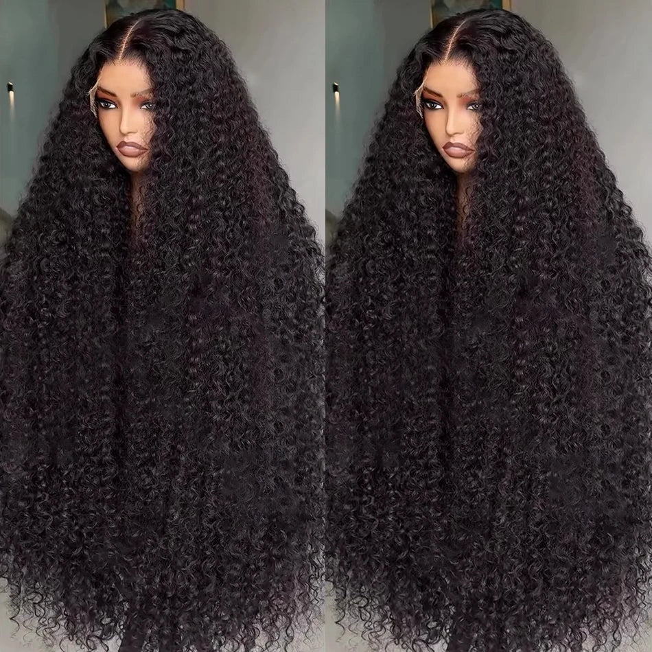 200% Transparent HD Human Hair Wigs 40Inch Deep Wave 13x4 Curly Lace Front Wig 13x6 Water Wave Lace Frontal Wigs for Black Women