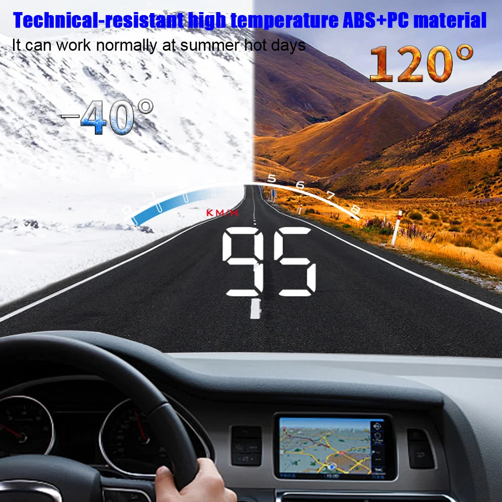 Windshield Screen Projector M6S Car Head Up Display Digital Security Alarm Car Accessories Speedometer HUD Display OBD2