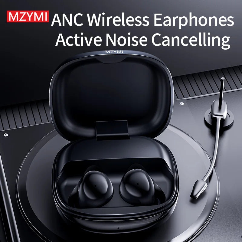 MZYMI S09 Wireless Earphone Bluetooth5.4 Active Noise Cancelling  Touch Control Headphone Support TF Card In Ear Earbud With Mic