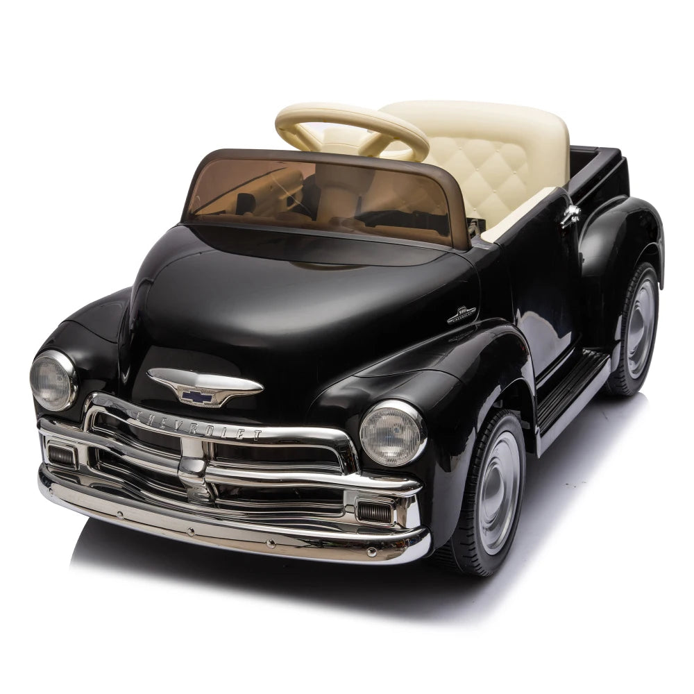 12V Kids Ride On truck car w/parents control, Licensed Chevrolet 3100 pickup,electric car for kid,Vintage modeling,3 speeds, 3+