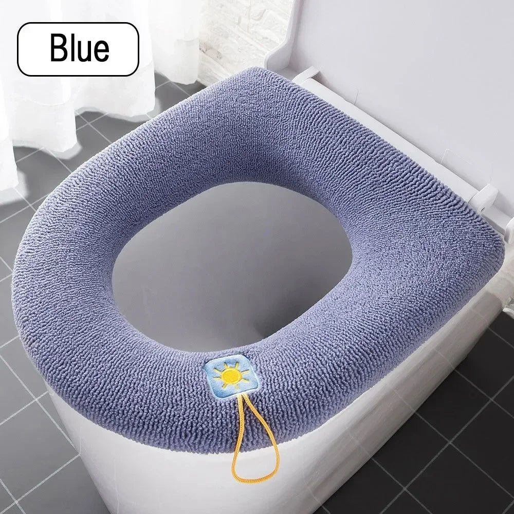 JJYY Universal Toilet Seat Cushion Four Seasons Thickened Toilet Cover Knitted Toilet Seat Cushion Washable Household