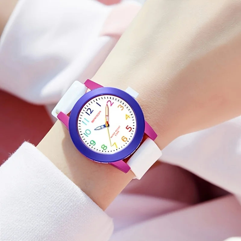 Fashion Casual Quartz Watch with TPU Strap for Girls and Boys Luminous Display Ideal Choice for Gifts