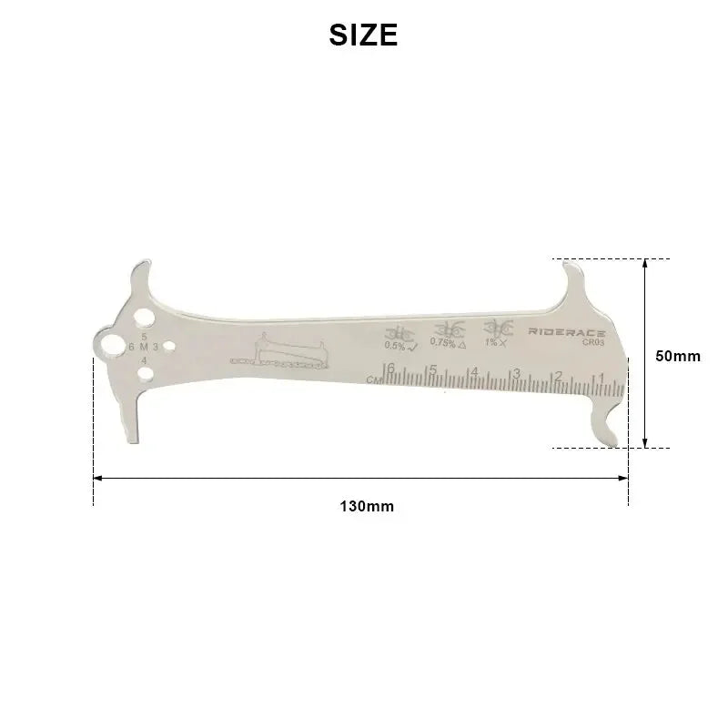 Bicycle Chain Wear Indicator Ruler Repair Tool Stainless Steel Mountain Road Bike Chain Gauge Measurement Checker Screw Diameter