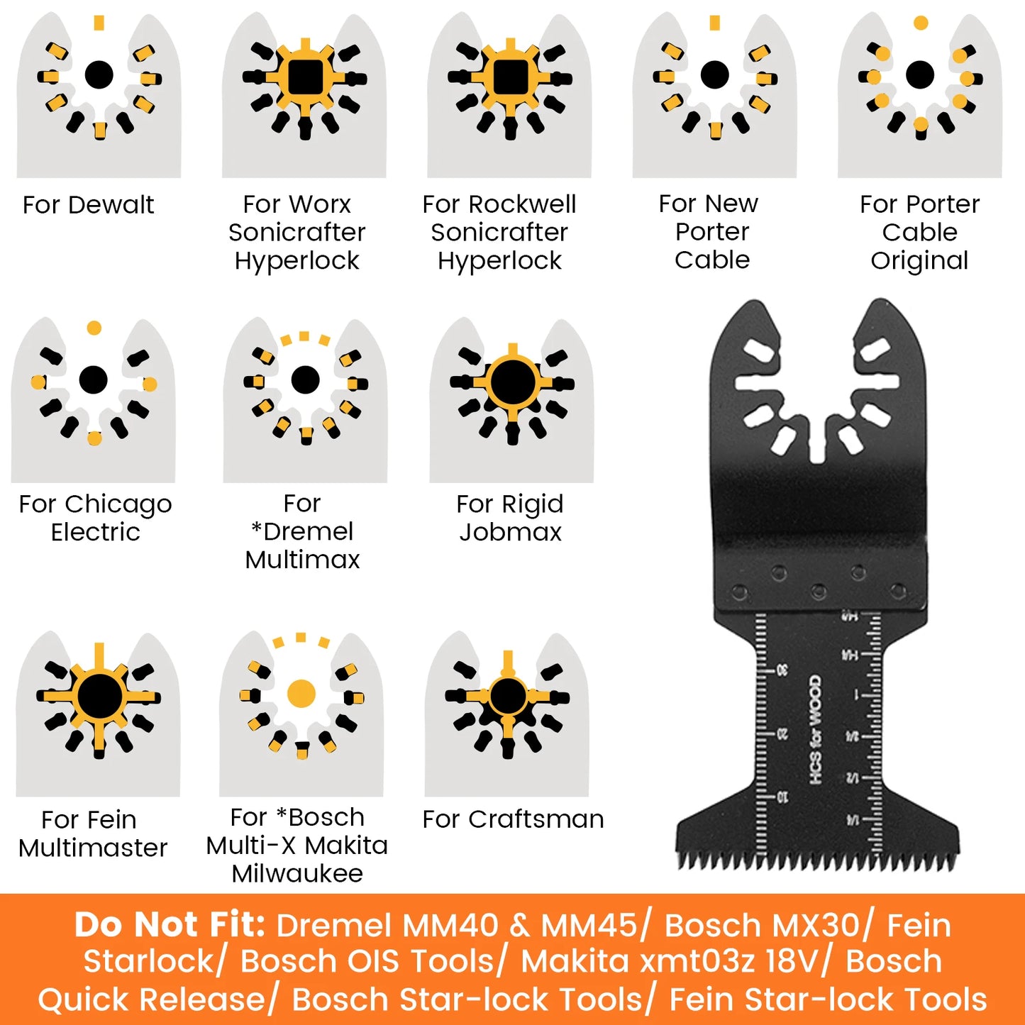 20Pcs Multitool Blades Sharp Oscillating Fast Cutting Saw Blades Quick Release Oscillating Blades for Wood Plastic Metal Cutting