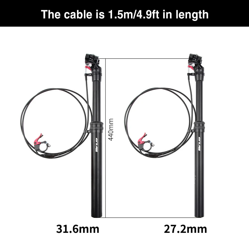 LIXADA GUB SD440 Mountain Bicycle Dropper Seatpost 27.2mm Adjustable Remote Control Suspension Seat Post