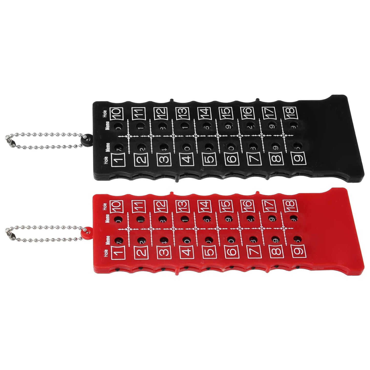 2pcs 18 Hole Golf Score Counter Scoreboard Training Practice Competition Accessory Black Red